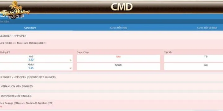 Điểm vượt trội thu hút bet thủ của CMD Sports TDTC
