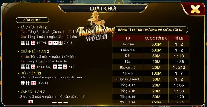 Giới thiệu về game Sicbo TDTC